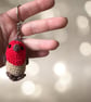 Handmade Crochet Robin Keychain Amigurumi Bag Charm, Soft Plush Accessory
