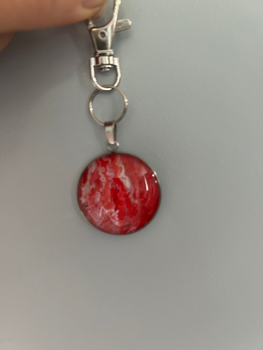 Hand-painted stainless steel keyring