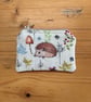 Hedgehog Print Quilted Fabric Mini Purse