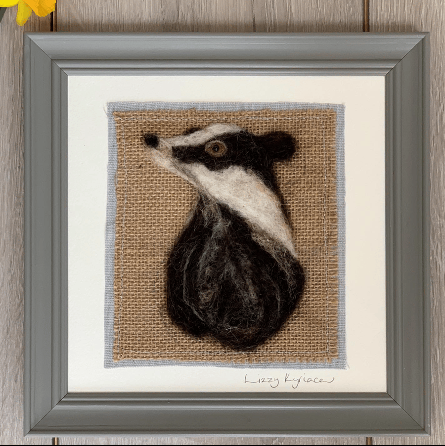 Needle Felted Badger