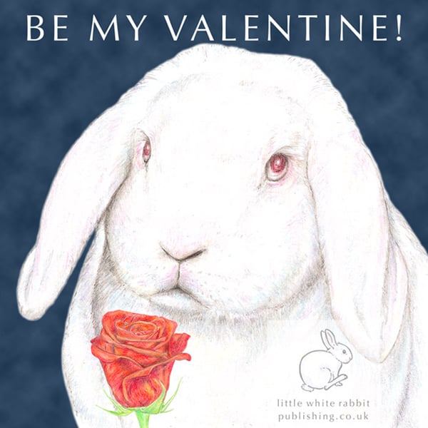 Mr C the White Rabbit - Valentine Card