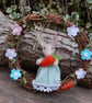 Spring Wreath, Rabbit with carrot,. Window Wreath, Nursery decoration