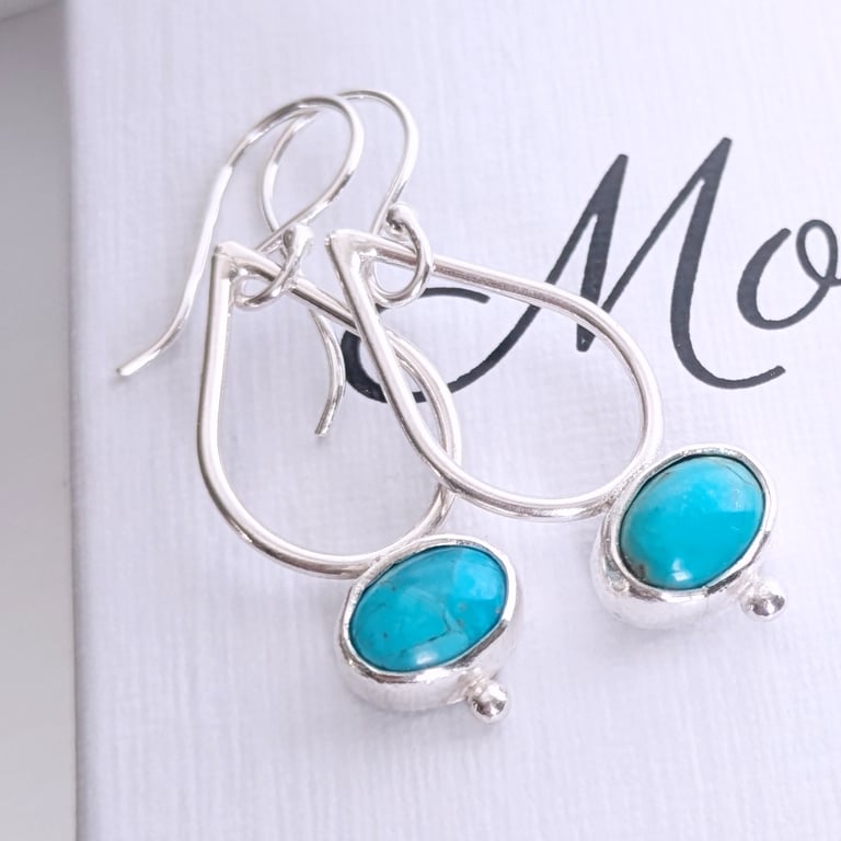Turquose teardrop statement earrings