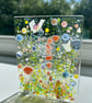 Handmade fused glass flower meadow tea-light shades - Image 6