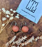 Handmade Ceramic Dangle Earrings: Cappuccino Glaze, Foraged Bristol Clay - Image 4
