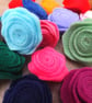 20 Felt Fabric Flower Roses Assorted Colours - Image 1