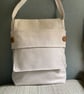Chalky white linen crossbody bag. The "Calin"