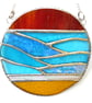 Sea Ring Suncatcher Stained Glass Handmade Beach Seaside Sunset 004 - Image 6