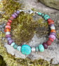 Silver and mixed gemstone bead bracelet - Image 4