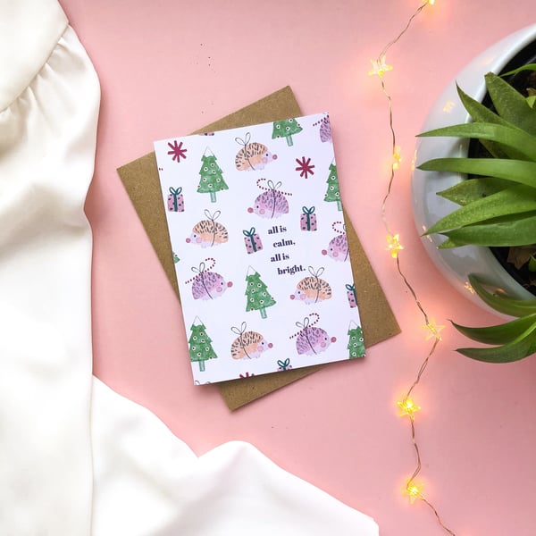 All is Calm, All is Bright Winter Animals Christmas Card A6