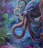 The Enchanted Deep – Original Octopus Mixed-Media Painting