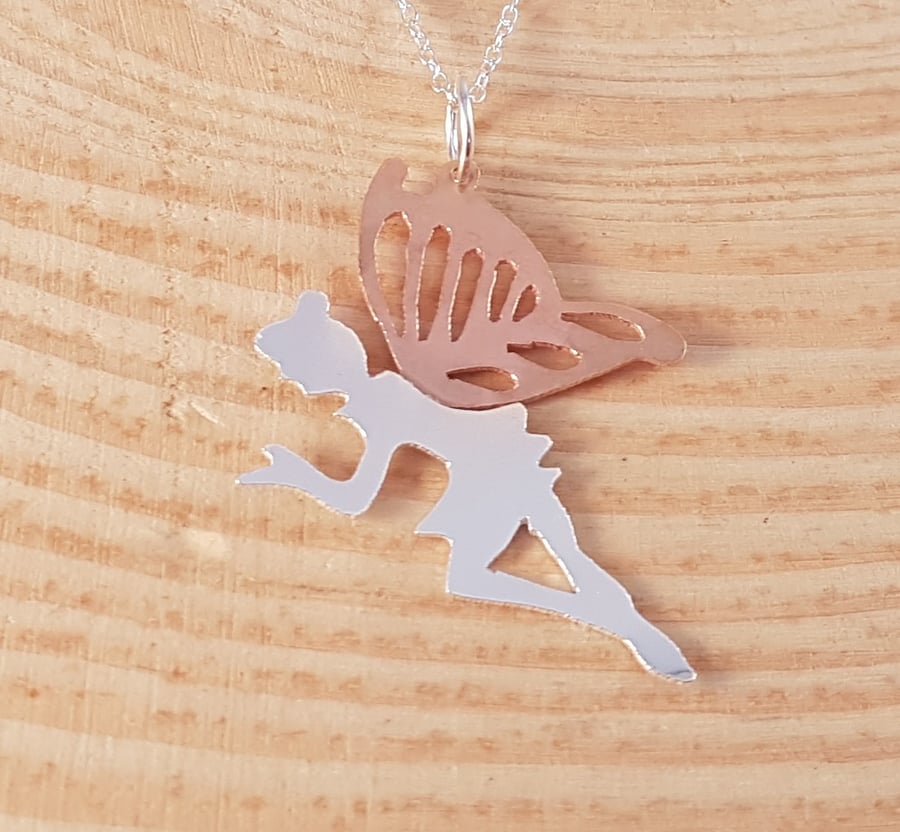 Sterling Silver and Copper Fairy Necklace