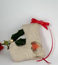 SALE 2026 - ELF CHRISTMAS STOCKING TREE DECORATION - robin, checked - Image 3
