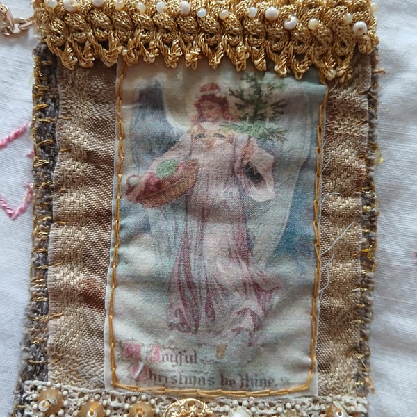 'A Joyful Christmas ' golden textile Christmas decoration - Christmas2024  