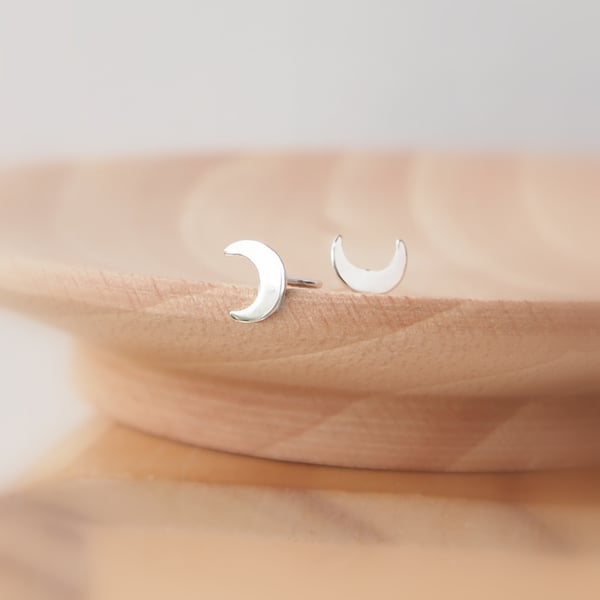 Silver Moon Earrings, Moon Phase Earrings