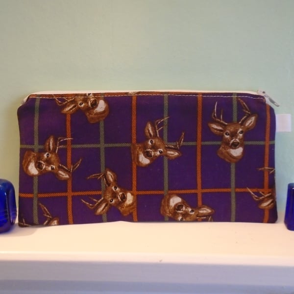 Stags Pencil Case or Small Make Up Bag.