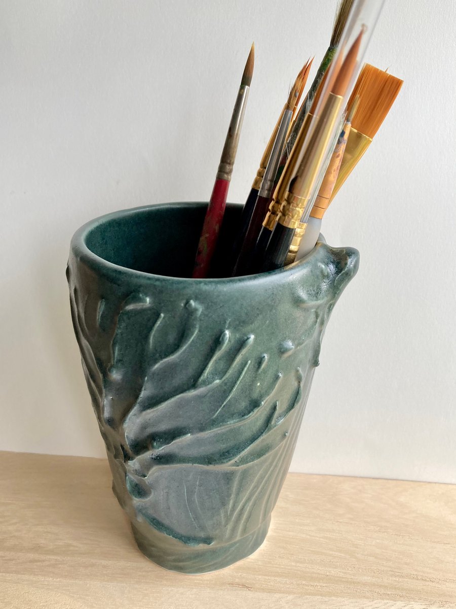 Tree of life brush holder pen pot cup vase