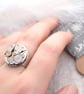 Mens Steampunk Ring with Real Antique Watch Work, Clockwork Signet Ring - Image 4