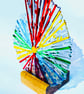 MADE TO ORDER -  Vibrant Fused glass ammonite sculpture- glass art - Image 1