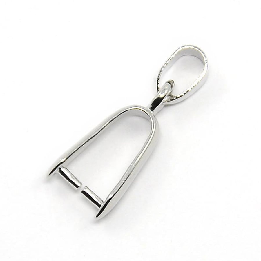 Brass Bails - Silver, 9mm x 25mm - Pack of 5x - Durable Findings for Jewellery M