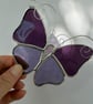 Stained Glass Butterfly Suncatcher - Handmade Decoration  - purple and mauve - Image 3