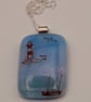  Lighthouse Fused Glass Pendant with Sterling Silver Findings - Image 4