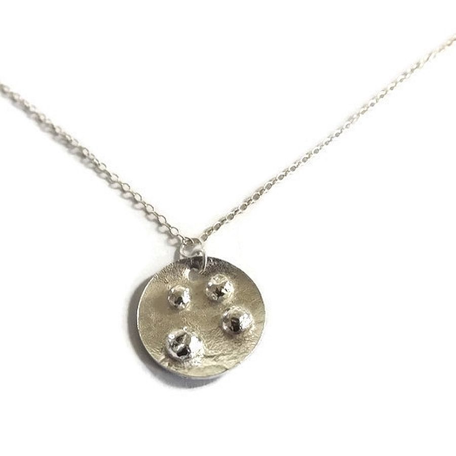sterling silver disc pendant