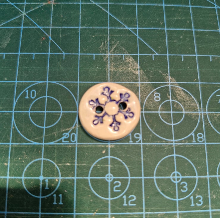 Snowflake buttons handmade ceramic handpainted ... - Folksy