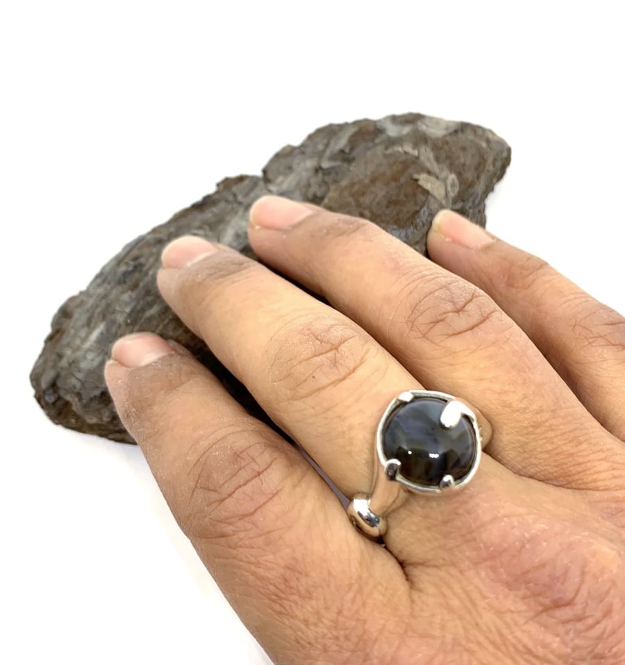 Agate ring in sterling silver 925