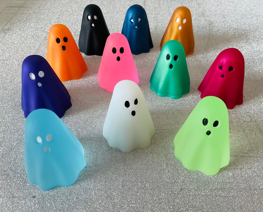 Colourful Ghost resin statues, figurines, desk buddies, Halloween 