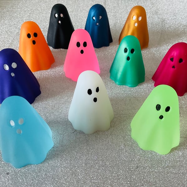 Colourful Ghost resin statues, figurines, desk buddies, Halloween 