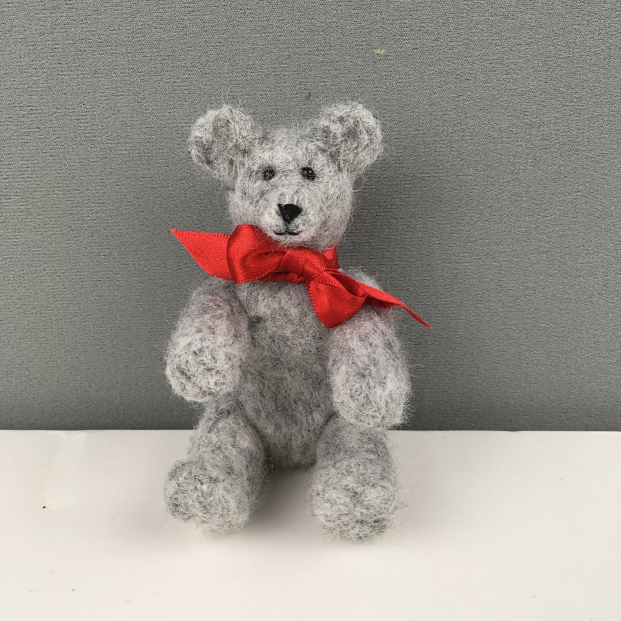 SALE - Collectable needle felted grey teddy bear