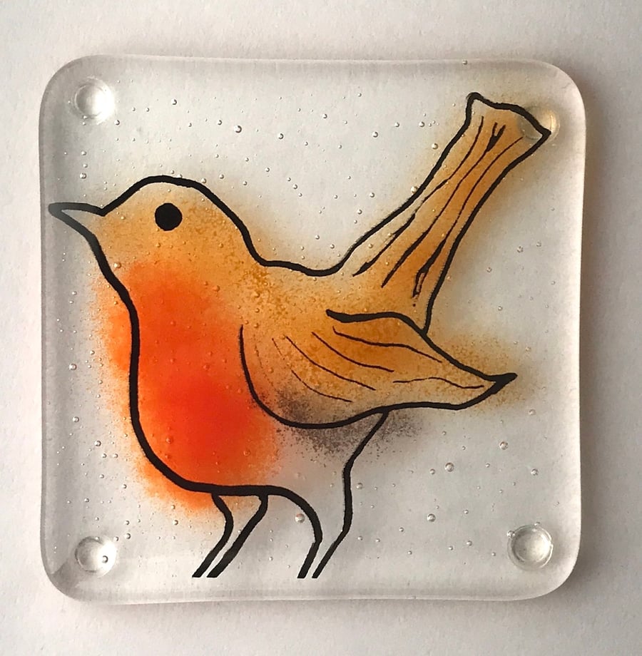 Robin Glass Coaster