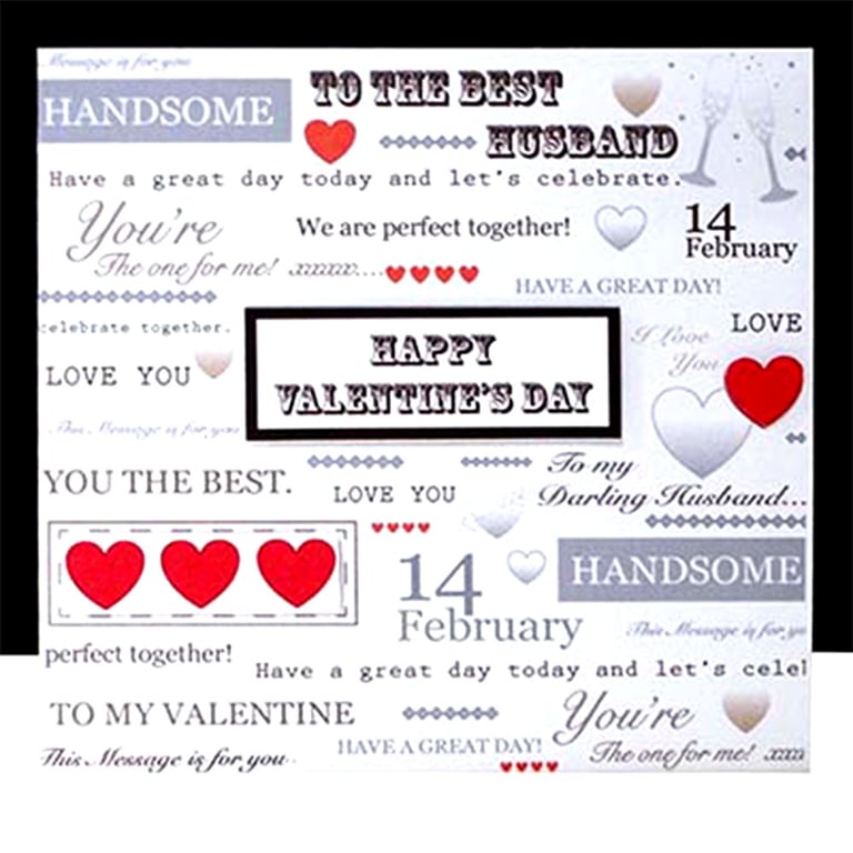 Happy Valentine's Day Husband - Handmade card.
