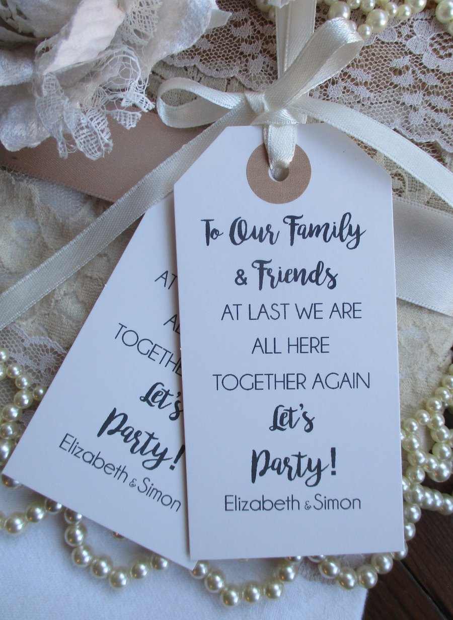 Family and Friends Let's Party Celebration Wedding Party Favour