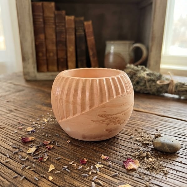 Brown Terracotta-Inspired Eco-Resin Candle Holder & Planter