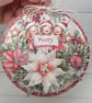 Handmade Christmas Bauble Decoration - Layered Festive Ornament (1a) - Image 3