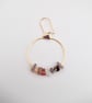 Mixed Stone Earrings Dangle Gold Coloured Metal Hoop  Mix Of Healing Crystals - Image 4