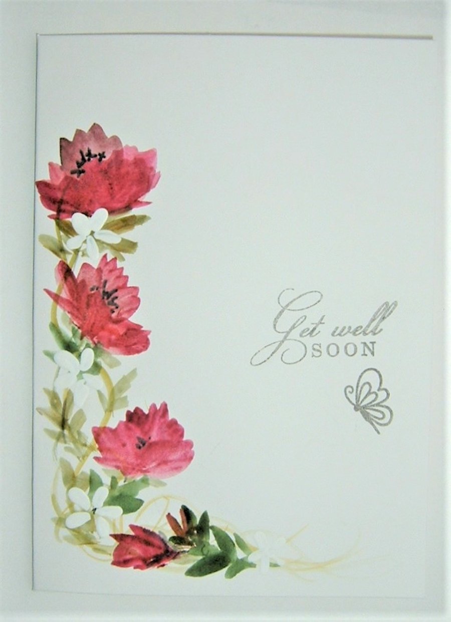 original hand painted Get Well card ( ref F 307)