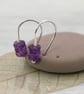 Silver and Amethyst Hook Earrings - Image 5
