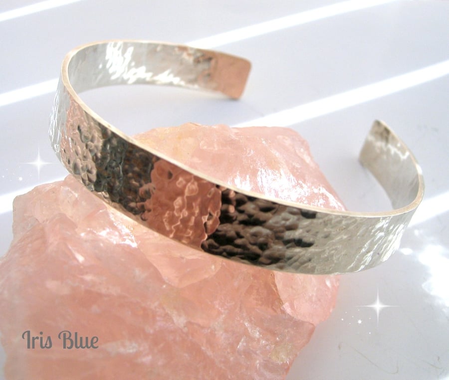 Sterling Silver Hammered Bangle