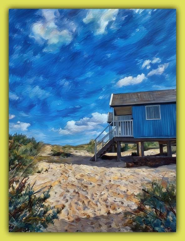Beach Huts Hunstanton Norfolk Greeting Card A5