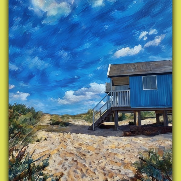 Beach Huts Hunstanton Norfolk Greeting Card A5