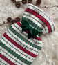 Mini Hot Waterbottle - Red & Green. Handwoven in Wales - Image 5
