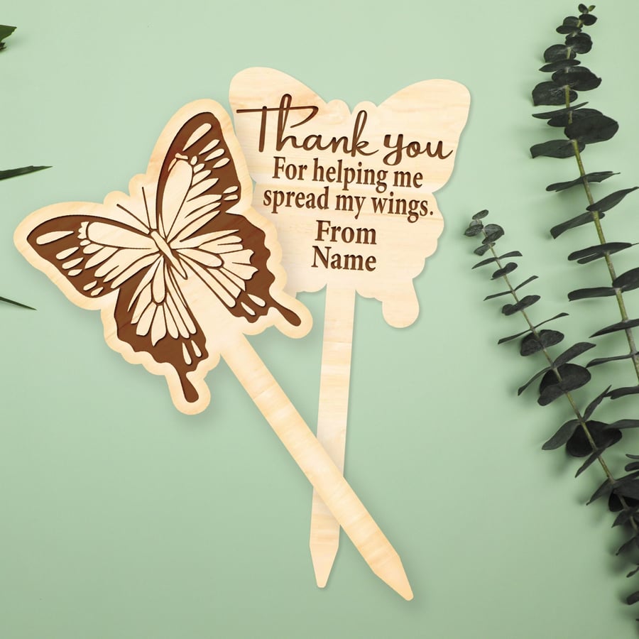 Thank You For Helping Me Spread My Wings Succulent Plant Tag - Thoughtful Gift