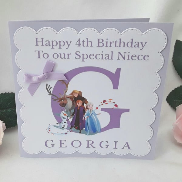 Personalised Frozen 2 Card,any age relation,Personalised Frozen Birthday Card