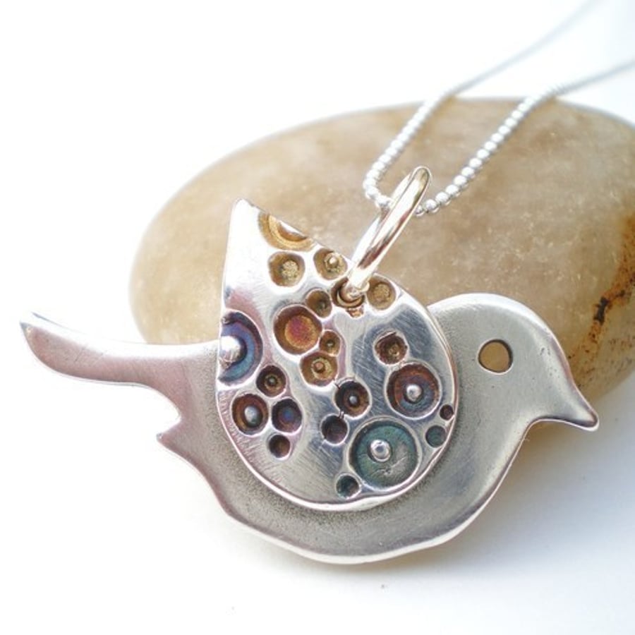 Silver Bird with Spotty Wing