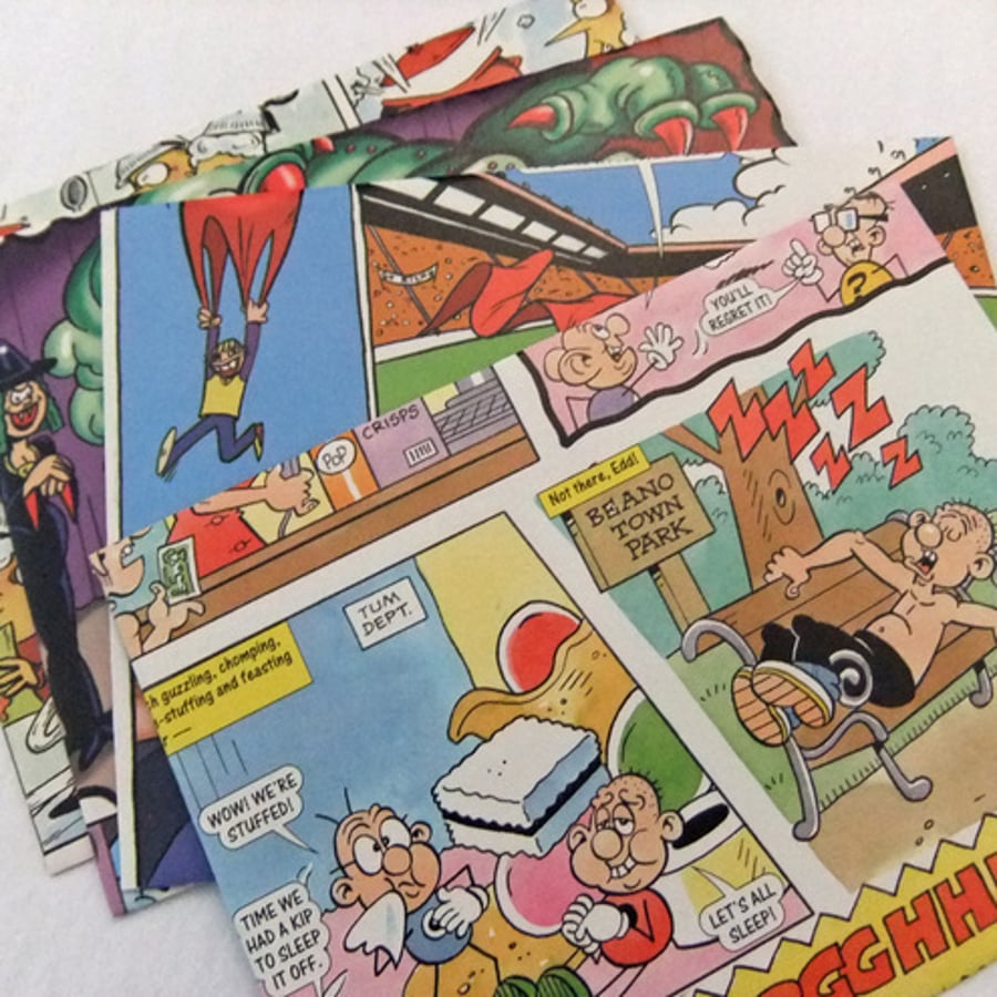 Set of 4 Handmade Envelopes upcycled from a Beano Annual