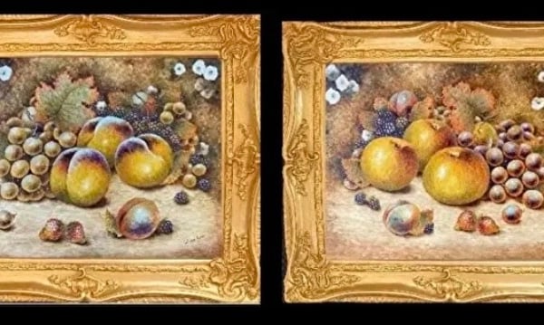 Worcester Fruit . Pair of Framed Special Edition Canvas Prints 