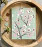 Mosaic Floral Art - Cherry Blossom Mosaic Wall Plaque in Pink and Pistachio  - Image 1